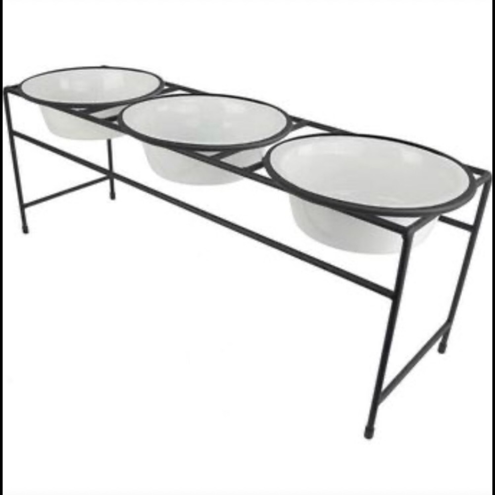 Platinum Pets Triple Diner Feeder with Stainless Steel Dog Bowls